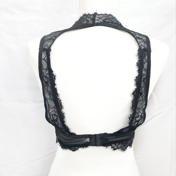 Mae Black Lace Push Up Underwire Bralette Large - Picture 2 of 3